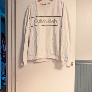 Calvin Klein Cream Sweatshirt with Black Logo